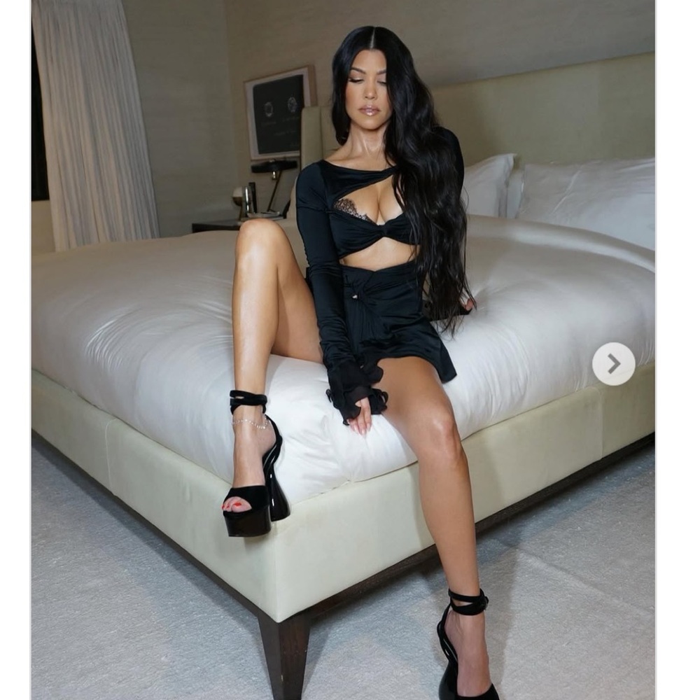 Tom Ford Black Velvet Platform Ankle-Strap Heels